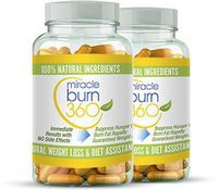 Fast Acting Weight Loss Pills. Natural Appetite Suppressant & Fat Burner Supplement to get Slim Fast - Lose Weight or 100% Money Back Guaranteed (2 Bottle - 60 Diet Pills) - Miracle Burn 360