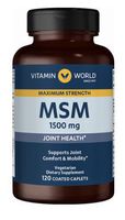 Vitamin World Maximum Strength MSM 1,500 mg Joint Health Supports Joint Comfort & Mobility 120 Coated Caplets