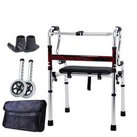 Folding Walking Frame Adjustable Height Aluminum Alloy Walker for Limited Mobility Assistance for The Elderly (Size : F)