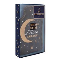 Aroma Home I Love You to The Moon Embroidered Felt Cover with Hot Water Bottle 2L