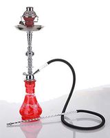1 hose 23" Morocco Red Hookah Shisha Nargila water glass vase pipes smoke sale