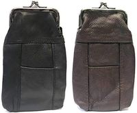 [2-Pack] Eclipse Full Lamb Skin Cigarette Case Pouch, Coin Purse, Lighter Holder, Holds 120s Size (X-Long) Cigarettes, 3203 {Choose Your Own Colors!} (Black & Burgundy)