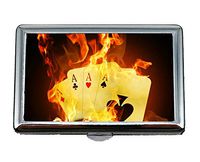 Cigarette Case & Stash Box,Poker Business Card Holder Wallet Credit Card ID Case