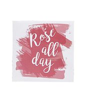 Pack of 20" Rose All Day" Cocktail Size Paper Napkin Pink 5" x 5"