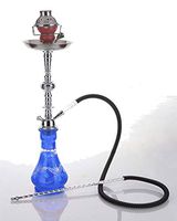 1 hose 23" Yemen Blue Hookah Shisha Nargila water glass vase pipes smoke sale
