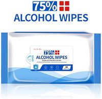 Alcohol Wet Wipes, 75% Alcohol Detergent Wet Wipes 40 Pieces/Bag, 80 Pieces