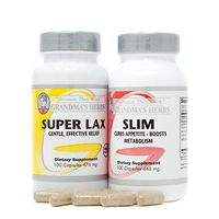 Grandma's Herbs Bundle Super LAX with Slim - All Natural Herbal Supplement to Promote Weight Loss with Caffeine