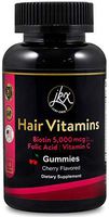 Hair Growth Vitamins - Supplement for Longer, Stronger, Healthier Hair - Biotin 5000 mcg Gummies - Vitamins C D E B12 & A, Zinc and Folic Acid. Support and Solutions for Hair, Skin and Nails. 60 Count