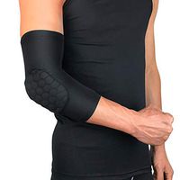 Huiuk Elbow Support Arm Protection for Arthritic Pain Relief Protective pad,Outdoor Sports Injury Rehabilitation and Protection,for Men Women A Pair,Black,XL