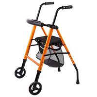 ZHPRZD Disabled Walker Aluminum Alloy Old Man Walker with Seat Walker Has Wheel Foldable Walker Orange
