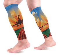 LEVEIS Airplane Landing at Sunset Calf Compression Sleeves,Leg Performance Support for Shin Splint Calf Pain Relief Men & Women Guards Sleeves for Running Cycling 1 Pair