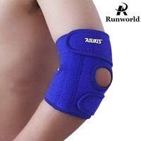 Runworld Adjustable Elbow Support Brace, Breathable Sports Tennis Elbow Brace Stabilizer, Compression Tendonitis Protector Guard Pad for Golfers, Outdoor Activities, Elbow Injury or Recovery (Blue)