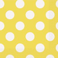 Yellow Polka Dot Paper Napkins, 16ct