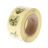WANGFUFU 500pcs Heart Shaped Thank You Stickers Labels for Wedding Anniversary Birthday Thank You Envelope