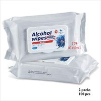 75% Alcohol Wet Wipes, Suitable for All-Purpose Cleaning, Efficient Sterilization, Disposable Wipes, 2 packs,100 pcs