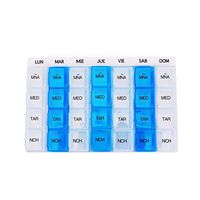 Pill Box 7 Days 4 Times a Day 28 Compartments Pill Organiser with Push Button Medicine Organiser Easy Open for Vitamin Fish Oil Supplements Medication