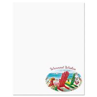 Beach Chairs Christmas Letter Papers - Set of 25 Christmas Stationery Papers are 8 1/2" x 11", Compatible Computer Paper