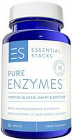 Essential Stacks Pure Digestive Enzymes - Gluten Free, Dairy Free & Soy Free with 3rd Party Verified Allergen Testing – Smart Blend of 18 Powerful Digestive Enzymes So You Can Digest All Food Groups