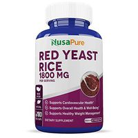 Red Yeast Rice 1800mg 180 Veggie Capsules (Non-GMO, Gluten Free) - Dietary Supplement Powder Pills to Support Cardiovascular Health