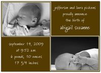 Double Double Chocolate Birth Announcements - Set of 20