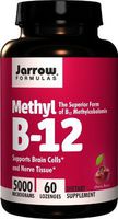 Jarrow Formulas Methylcobalamin (Methyl B12), 5000mcg, SuperValue Pack of 60 Lozenges (Pack of 4)