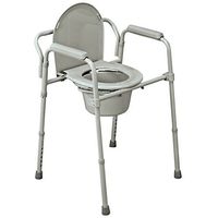 Folding Commode, Portable Toilet and Bedside Commode Chair, Includes Splash Guard/Bucket/Lid Cover