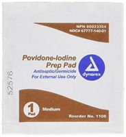 Povidone Iodine Prep Pad, Medium