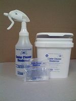 Professional Supply Cooler Cleaner-Deodorizer #20, Portion Control, 32-4ounce pouches w/Spray Bottle PSPC20