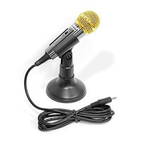 Corded Handheld Vocal Condenser Microphone - Professional Mini Wired Cardioid Mic w/ Acoustic Pop Filter, 3.5mm Connector, Karaoke, Solo Live Singing, Computer Smartphone Use - Pyle PMIKC20BK (Black)