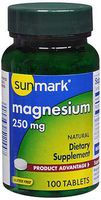 Sunmark Magnesium 250 mg Tablets - 100 Tablets, Pack of 2