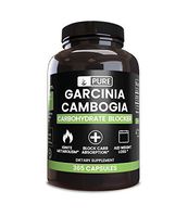 Natural Garcinia Cambogia, 365 Capsules, 1240 mg Serving, 60% HCA, Non-GMO, Gluten-Free Carb Blocker with No Filler or Additives, Guaranteed Purity & Potency, Made in The USA*
