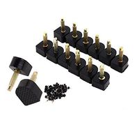 12 PCS(6Pairs) Black Non-Slip U-Shape Heel Tips Heel Caps Cover Protectors High Heel Shoes Replacement Heels Tips Shoes Dowels Lifts for Minimizes Squeaking of Shoes (Thin Pins 2.4mm; 10mm x 10mm)