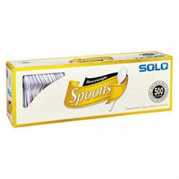 Solo Plastic Spoon White 500ct Picnic Catering Party Disposable ;from#ampco20