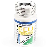 Be Well Flu Terminator Tablets - Non drowsy homeopathic Quick Dissolving Tablets for Temporary flu and Cold Relief