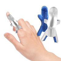 Pivit Frog Type Finger Splint | 2 Pack | Padded Aluminum Support Brace for Broken Straightening Curved, Bent, Locked and Stenosing Tenosynovitis Fingers | Tendon Lock Release Stabilizer Brace (Large)