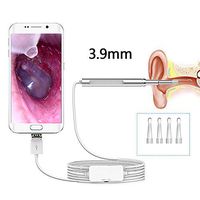 Earwax Cleaner Endoscope Camera with Ear Wax Remover, IP67 720P HD Otoscope Camera with 6 Adjustable LED Lights for Android, Windows Mac Device,NTE390