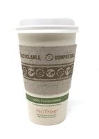 World Centric 16 Ounce No Tree White Sugarcane Paper Cups with Lids and Sleeves - All Fully Compostable and Biodegradable. Pack of 50