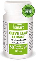 Supersmart - Olive Leaf Extract 125 mg - Powerful 32% Oleuropein - Blood Sugar & Pressure, Cardiovascular & Immune Support | Non-GMO - 60 Vegetarian Capsules