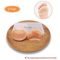 Two Pair Silicone Gel Toe Pads - Toe Separator - Forefoot Cushion Forefoot Supports - Metatarsal Correction Foot Care for Women and Men Pain Relief Bunion Forefoot Cushioning Relief (Skin Color)
