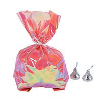 Fun Express - Mermaid Sparkle Iridescent Cello Bag for Birthday - Party Supplies - Bags - Cellophane Bags - Birthday - 12 Pieces