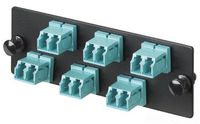 Panduit FAP6WAQDLC Multi-Mode 6-Port Fiber Adapter Panel with Phosphor Bronze Split Sleeve, Aqua