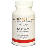 Certified Organic Vadik Herbs Gokshura (Tribulus terrestris) Powder 100 Vegicaps | Helps to Proper Function of The Urinary Tract, Proper Function of The Genitourinary System