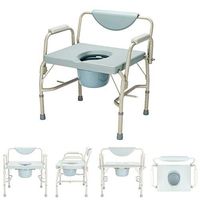 Binlin Shower Chair,Commode Bath Chair Wheelchair for Toilet Multifunctional Portable Steel Plastic Bidet Shower Chair for Elder Disabled People Pregnant Women,Blue&Gray