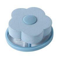 WskLinft Laundry Ball, Round/Flower Shape Washing Machine Useful Durable Hair Removal Laundry Ball Floating Filter Bag Blue