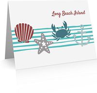 Personalized Sea Shore Destination Cards (40 Foldover Cards and Envelopes)
