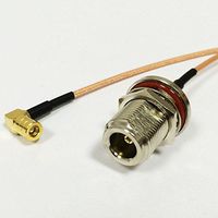 N type female bulkhead to SMB female right anlge cable RG316 15cm 6inch NEW Good Quality Fast USA Shipping