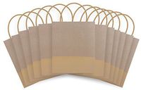 The Gift Wrap Company AMZ112-09 Dipped Recycled Kraft Paper Gift Bags, 12-Count, Gold