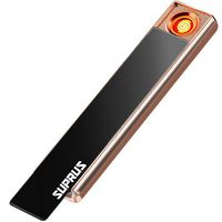 SUPRUS Electric Lighter USB Rechargeable Flameless Windproof Slim Design Extremely Light-Weighted Super Silent with USB Charging Cable