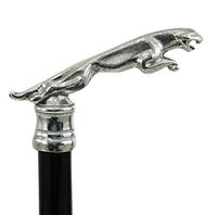 Walking stick, for old people in wood and pewter. gift for men and women Jaguar, customizable in length, final tip, artisan walking stick, made in Italy - Cavagnini (Rosewood Santos)