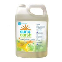Concentrated Floor Cleaner by Sun & Earth, Plant-Based Ingredients, Safer Around Kids & Pets, Light Citrus Scent, 128 fl oz Bulk Size